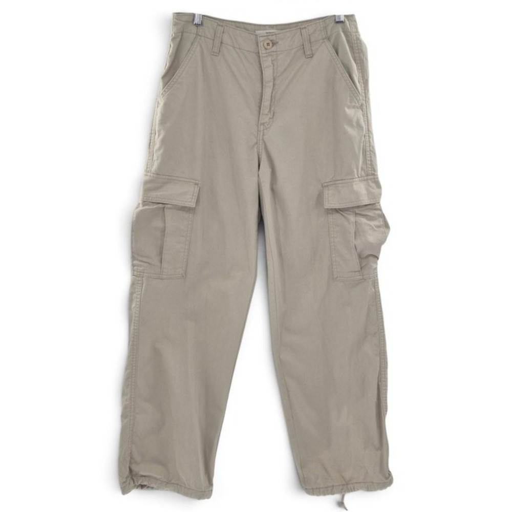 Levi's 94 Baggy Cargo Pants Women's 28x30 Khaki Cotton Utility Drawstring Hem